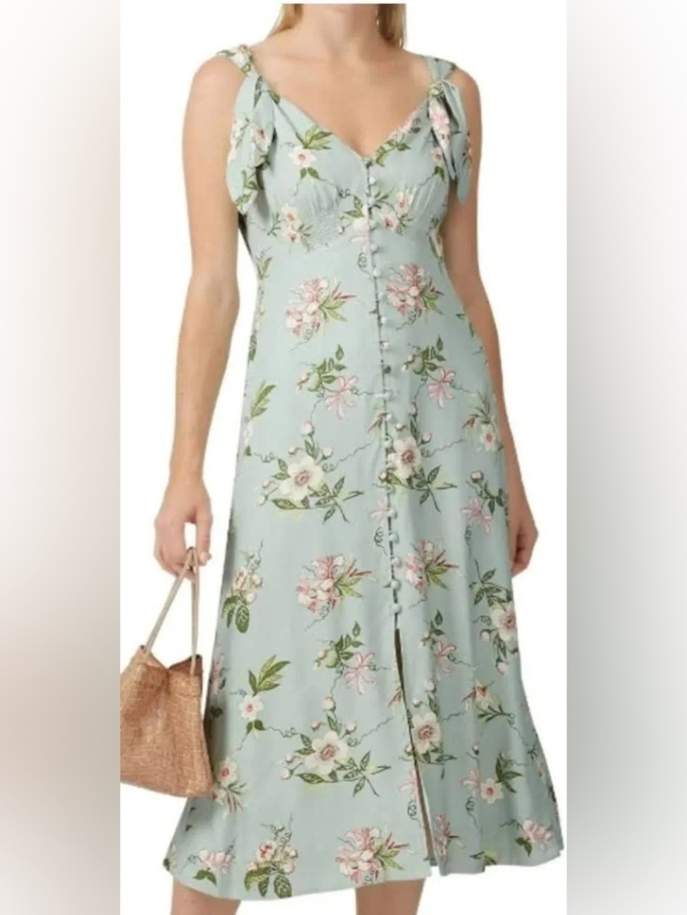 Rebecca Taylor: Green Silk Midi Dress